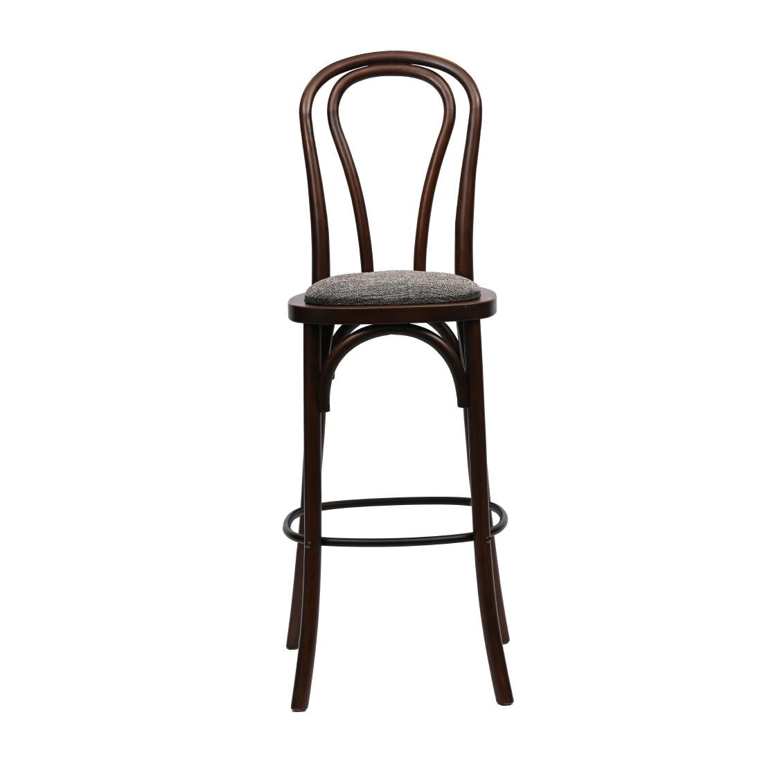 Hoop Back Bar Chair in Dark Walnut with Shetland Smoke Seat