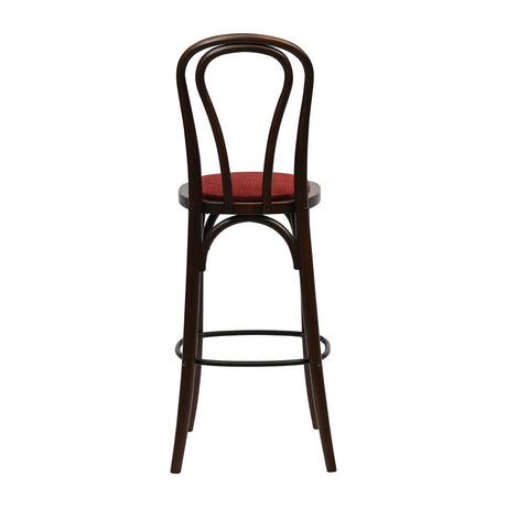 Hoop Back Bar Chair in Dark Walnut with Shetland Scarlett Seat