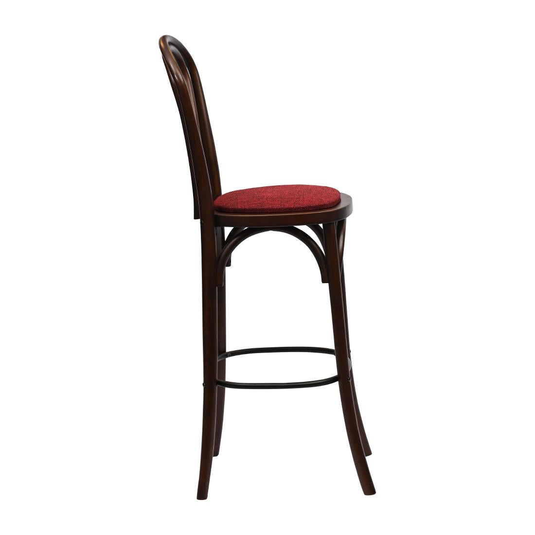 Hoop Back Bar Chair in Dark Walnut with Shetland Scarlett Seat