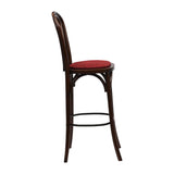 Hoop Back Bar Chair in Dark Walnut with Shetland Scarlett Seat