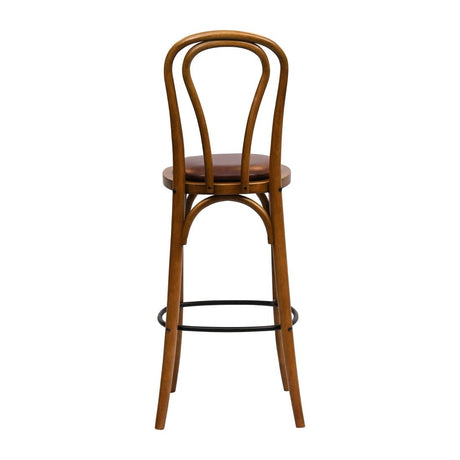 Hoop Back Bar Chair in Weathered Oak with Bison Espresso Seat