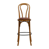 Hoop Back Bar Chair in Weathered Oak with Bison Espresso Seat