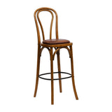 Hoop Back Bar Chair in Weathered Oak with Bison Espresso Seat