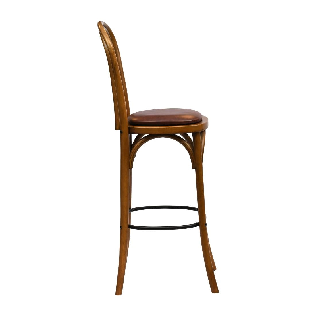 Hoop Back Bar Chair in Weathered Oak with Bison Espresso Seat