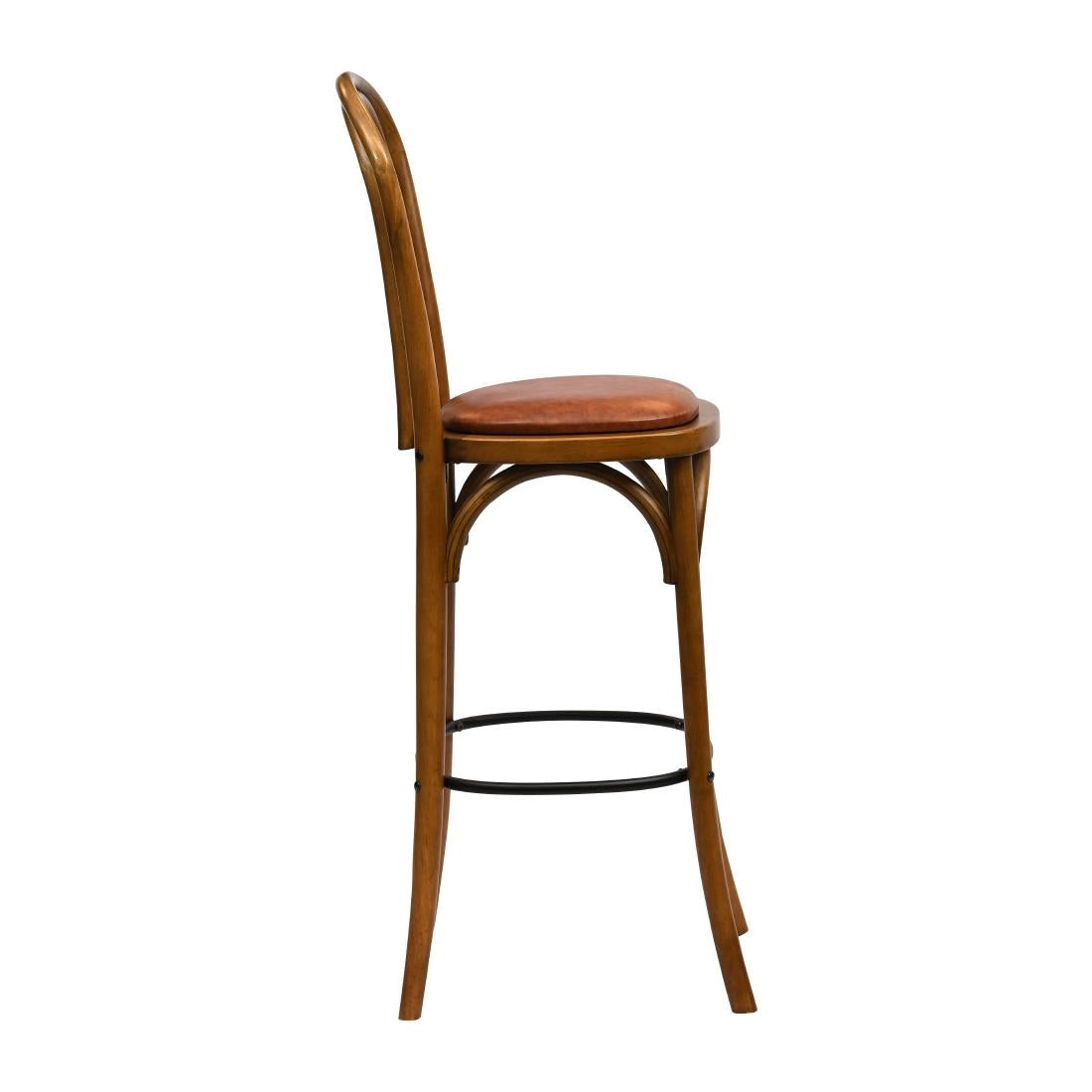 Hoop Back Bar Chair in Weathered Oak with Bison Tan Seat