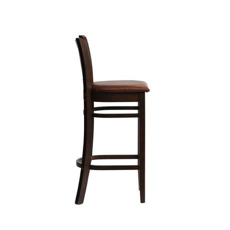 Manhattan Bar Chair in Dark Walnut with Bison Espresso Seat