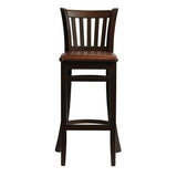 Manhattan Bar Chair in Dark Walnut with Bison Espresso Seat