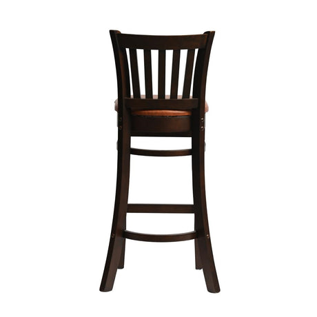 Manhattan Bar Chair in Dark Walnut with Bison Tan Seat