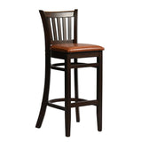 Manhattan Bar Chair in Dark Walnut with Bison Tan Seat