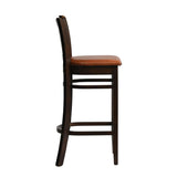 Manhattan Bar Chair in Dark Walnut with Bison Tan Seat