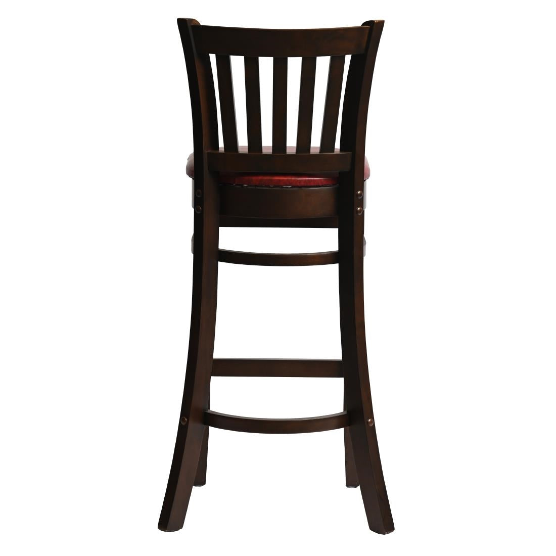 Manhattan Bar Chair in Dark Walnut with Bison Bordeaux Seat