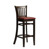 Manhattan Bar Chair in Dark Walnut with Bison Bordeaux Seat