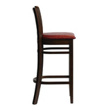 Manhattan Bar Chair in Dark Walnut with Bison Bordeaux Seat