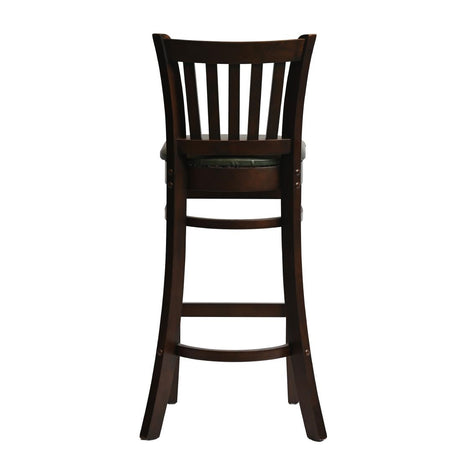 Manhattan Bar Chair in Dark Walnut with Bison Cedar Seat