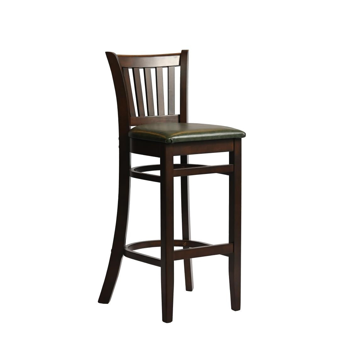 Manhattan Bar Chair in Dark Walnut with Bison Cedar Seat