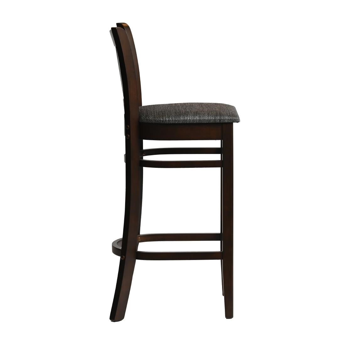 Manhattan Bar Chair in Dark Walnut with Shetland Smoke Seat
