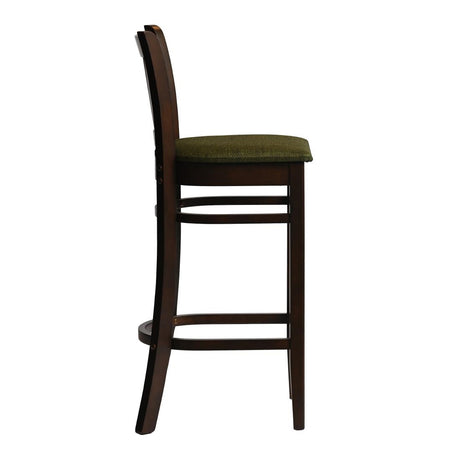 Manhattan Bar Chair in Dark Walnut with Shetland Forest Seat