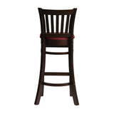 Manhattan Bar Chair in Dark Walnut with Shetland Scarlett Seat