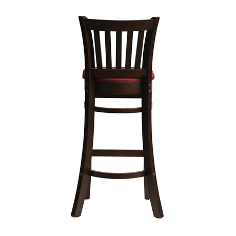 Manhattan Bar Chair in Dark Walnut with Shetland Scarlett Seat
