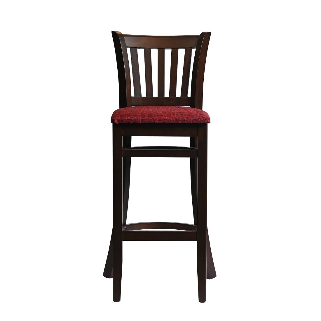 Manhattan Bar Chair in Dark Walnut with Shetland Scarlett Seat