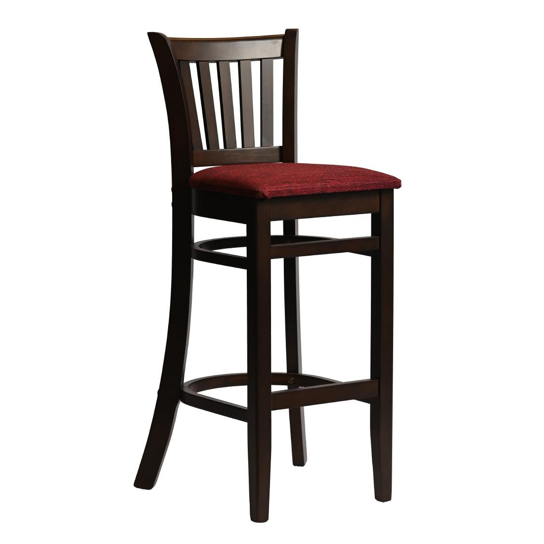 Manhattan Bar Chair in Dark Walnut with Shetland Scarlett Seat