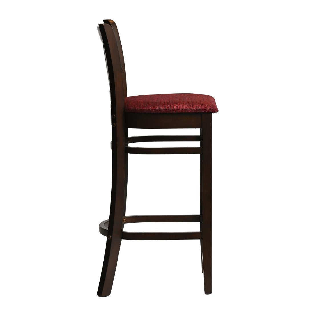 Manhattan Bar Chair in Dark Walnut with Shetland Scarlett Seat
