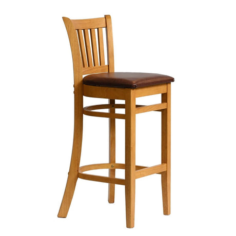 Manhattan Bar Chair in Soft Oak with Bison Espresso Seat
