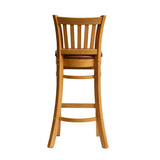 Manhattan Bar Chair in Soft Oak with Bison Espresso Seat