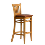 Manhattan Bar Chair in Soft Oak with Bison Tan Seat