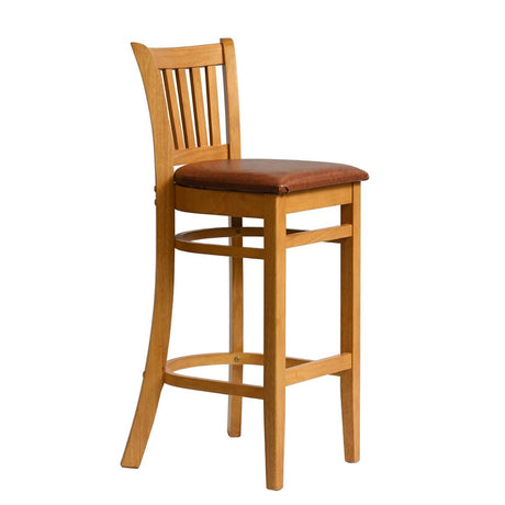 Manhattan Bar Chair in Soft Oak with Bison Tan Seat