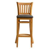 Manhattan Bar Chair in Soft Oak with Shetland Smoke Seat