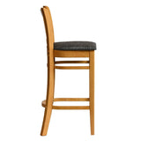 Manhattan Bar Chair in Soft Oak with Shetland Smoke Seat