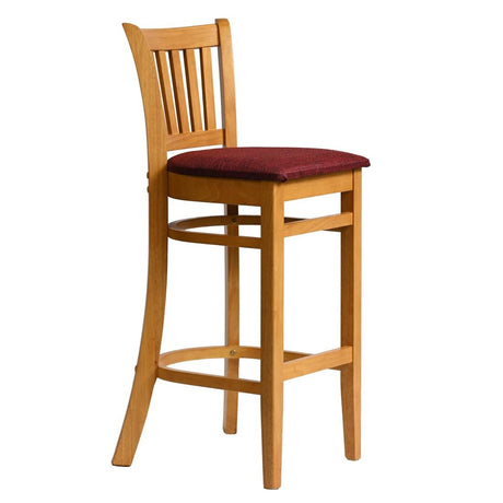 Manhattan Bar Chair in Soft Oak with Shetland Scarlett Seat