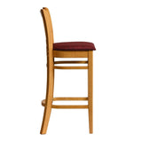 Manhattan Bar Chair in Soft Oak with Shetland Scarlett Seat