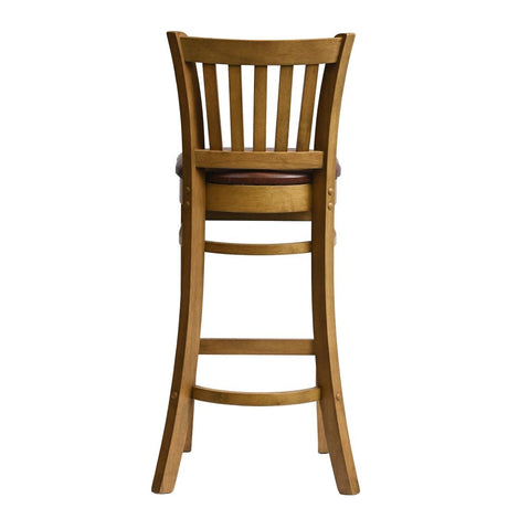 Manhattan Bar Chair in Weathered Oak with Bison Espresso Seat