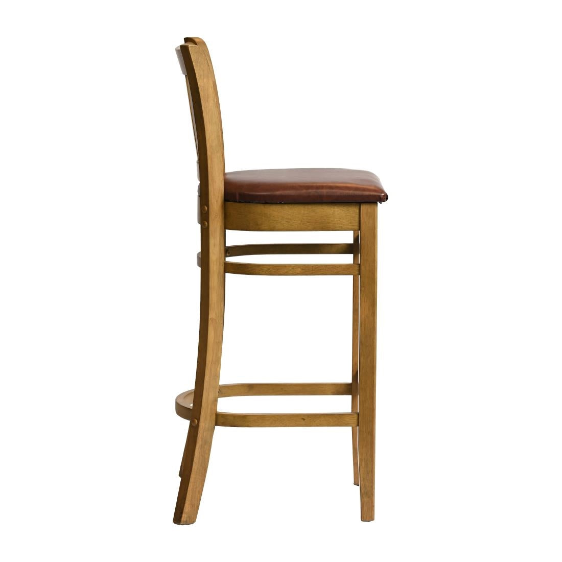 Manhattan Bar Chair in Weathered Oak with Bison Espresso Seat