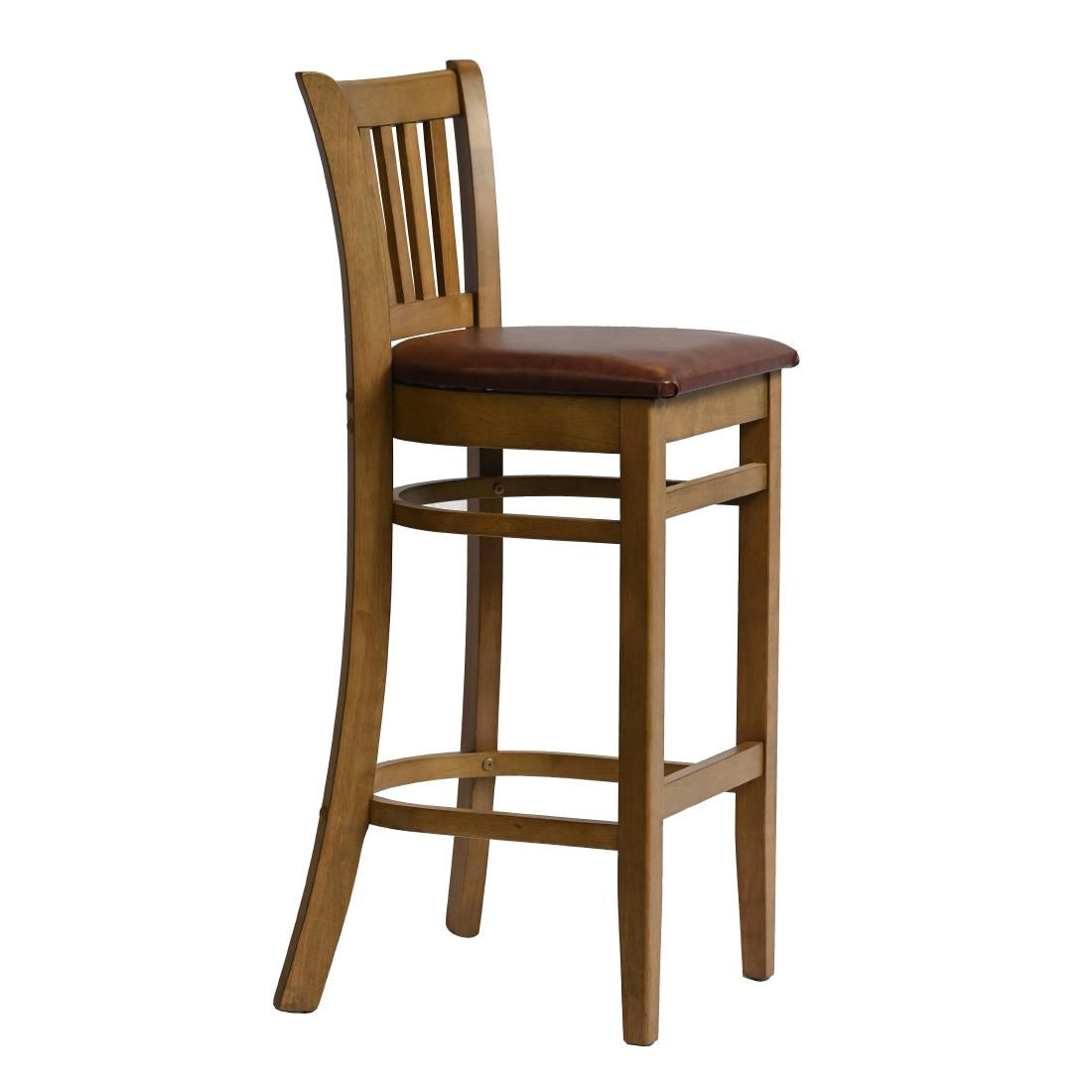 Manhattan Bar Chair in Weathered Oak with Bison Espresso Seat