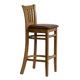 Manhattan Bar Chair in Weathered Oak with Bison Espresso Seat