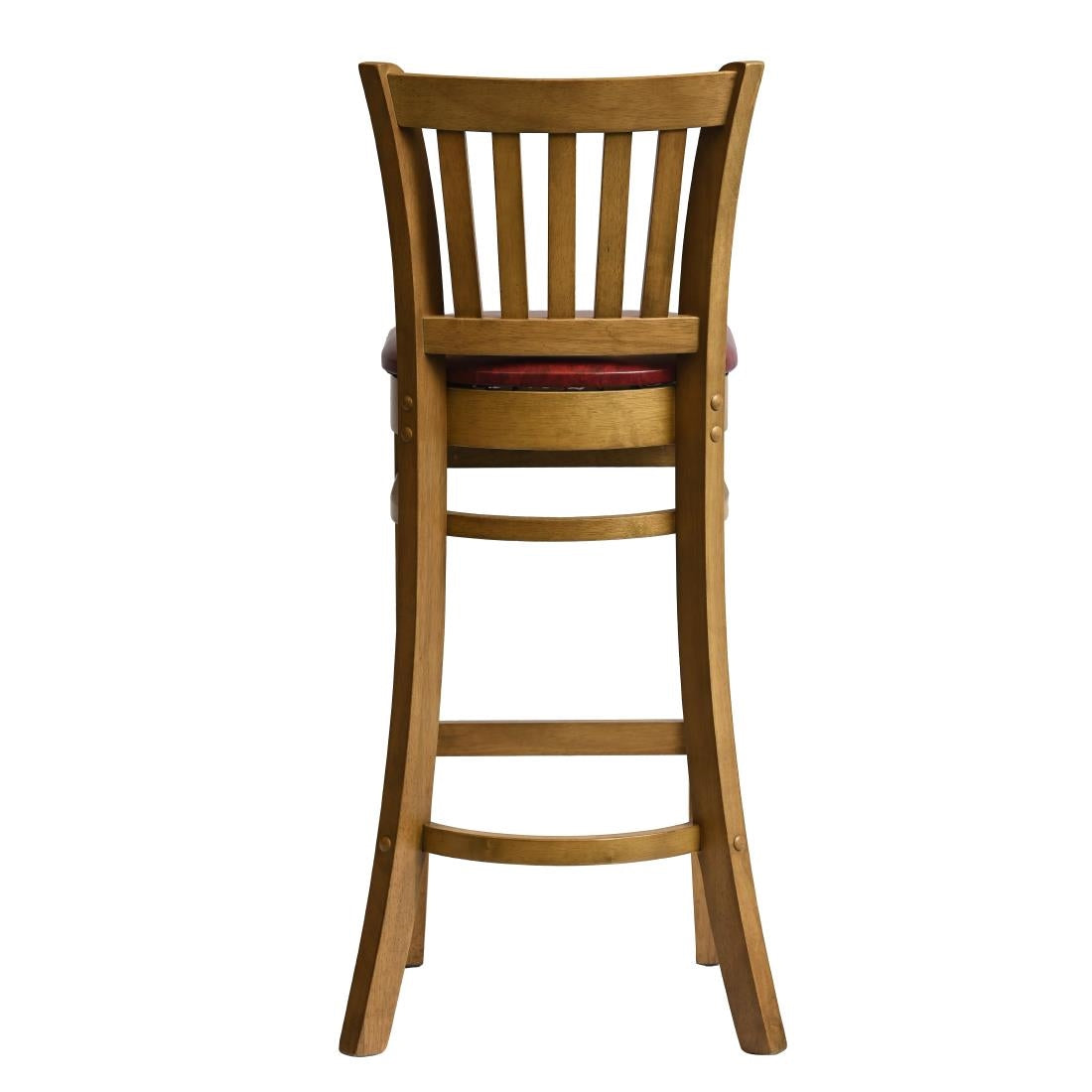 Manhattan Bar Chair in Weathered Oak with Bison Bordeaux Seat