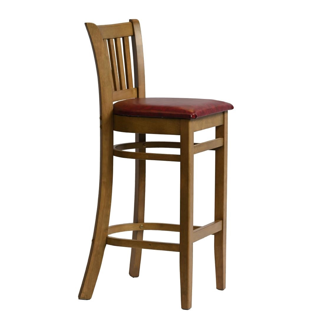 Manhattan Bar Chair in Weathered Oak with Bison Bordeaux Seat
