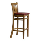 Manhattan Bar Chair in Weathered Oak with Bison Bordeaux Seat