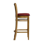 Manhattan Bar Chair in Weathered Oak with Shetland Scarlett Seat