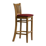 Manhattan Bar Chair in Weathered Oak with Shetland Scarlett Seat