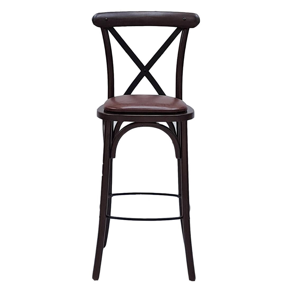 Bristol Bar Chair in Dark Walnut with Bison Espresso Seat