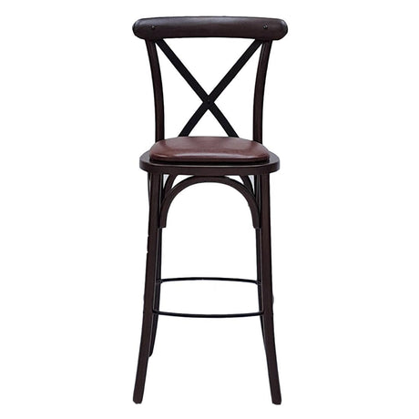 Bristol Bar Chair in Dark Walnut with Bison Espresso Seat