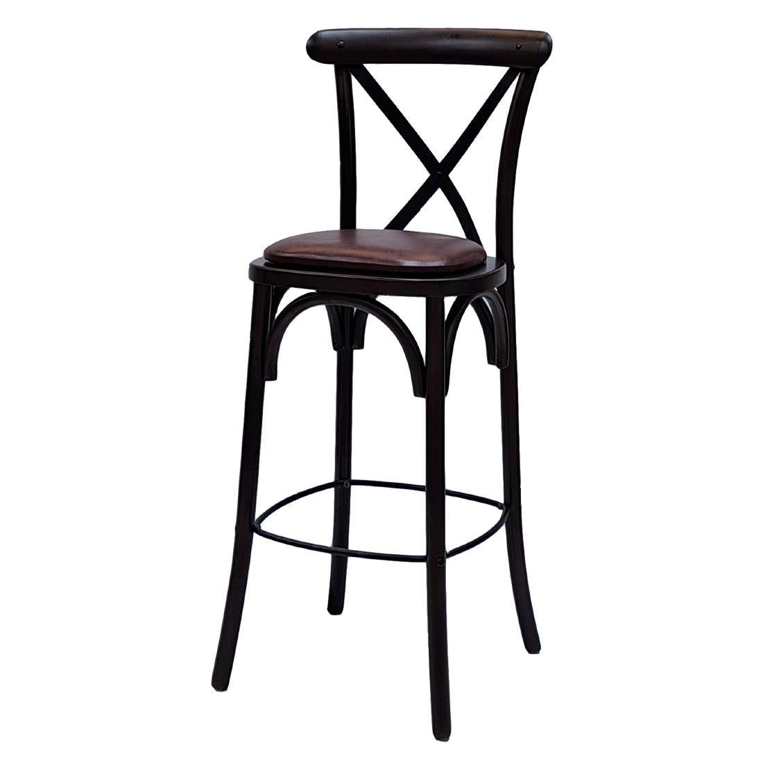 Bristol Bar Chair in Dark Walnut with Bison Espresso Seat