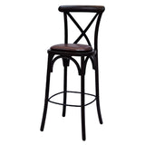 Bristol Bar Chair in Dark Walnut with Bison Espresso Seat
