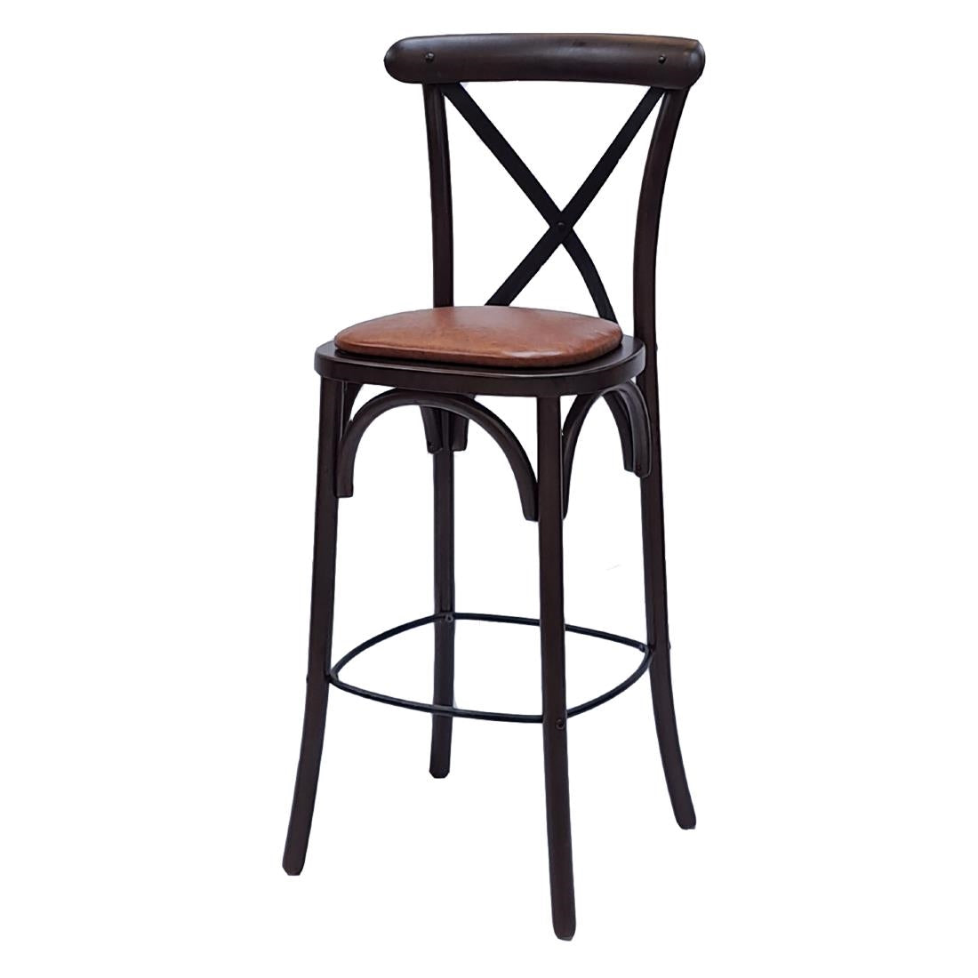 Bristol Bar Chair in Dark Walnut with Bison Tan Seat