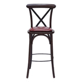 Bristol Bar Chair in Dark Walnut with Bison Bordeaux Seat