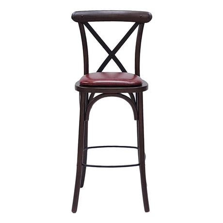 Bristol Bar Chair in Dark Walnut with Bison Bordeaux Seat